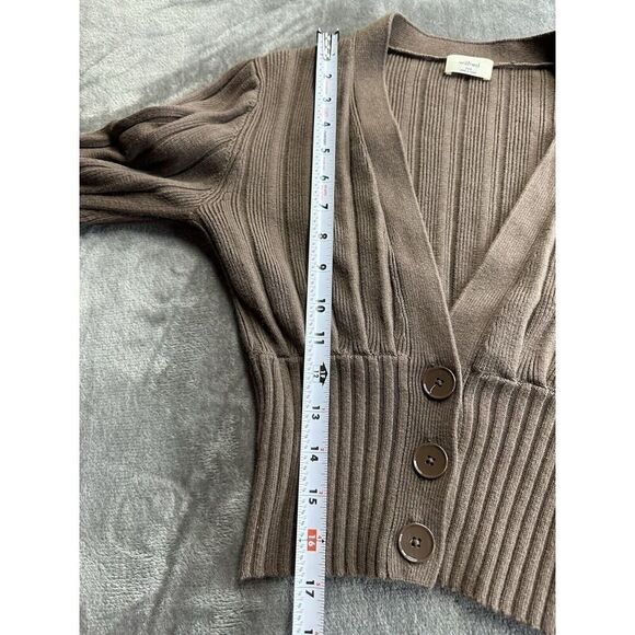 Aritzia Wilfred Plunge front button cardigan brown 2XS - Picture 3 of 10